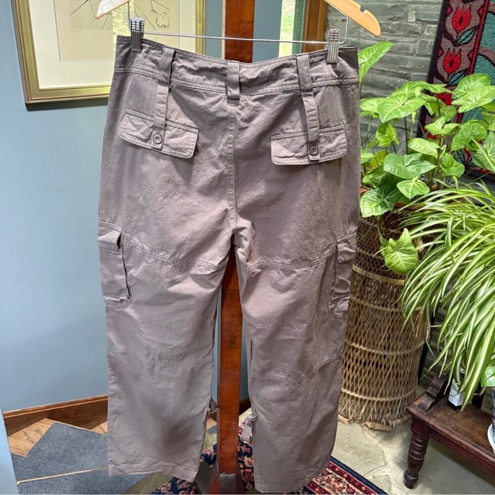 Women's Lightweight 100% Cotton Gray Cargo Pants size L - Picture 6 of 8